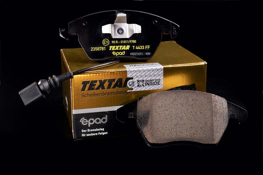Особенность колодок Textar EPad – минимум шума при торможении и исключительно малое количество естественных продуктов износа